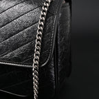 Saint Laurent Niki Medium Black Crinkled Leather Shoulder Bag — view 16