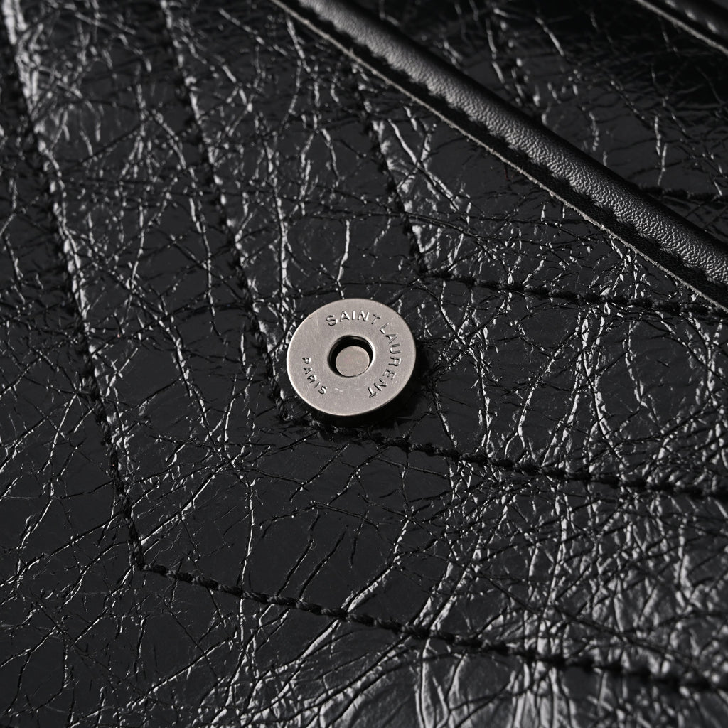 Saint Laurent Niki Medium Black Crinkled Leather Shoulder Bag — view 17