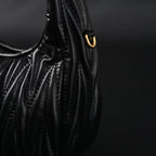 Miu Miu Matelassé Leather Hobo Bag – Black with Gold Hardware - Classic Black — view 8