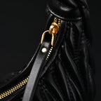 Miu Miu Matelassé Leather Hobo Bag – Black with Gold Hardware - Classic Black — view 10