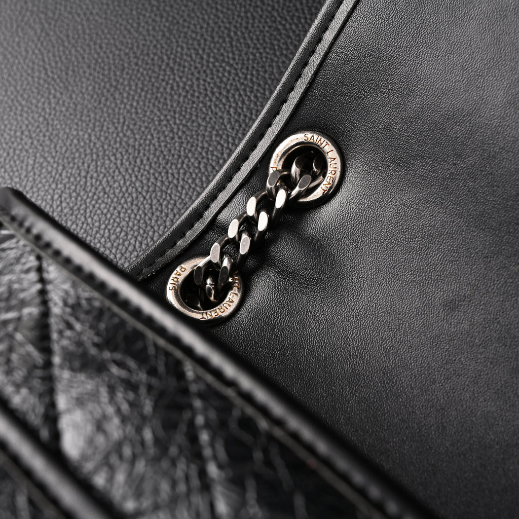 Saint Laurent Niki Medium Black Crinkled Leather Shoulder Bag — view 2