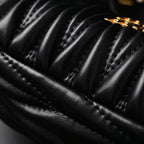 Miu Miu Matelassé Leather Hobo Bag – Black with Gold Hardware - Classic Black — view 12