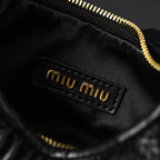 Miu Miu Matelassé Leather Hobo Bag – Black with Gold Hardware - Classic Black — view 14