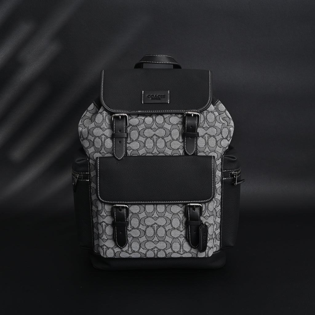 Coach Ch Sprint Backpack – Signature Canvas & Leather - Black / Grey Monogram — view 1