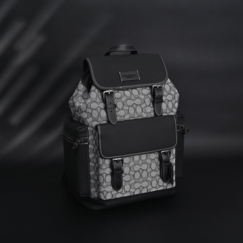 Coach Ch Sprint Backpack – Signature Canvas & Leather - Black / Grey Monogram — view 7