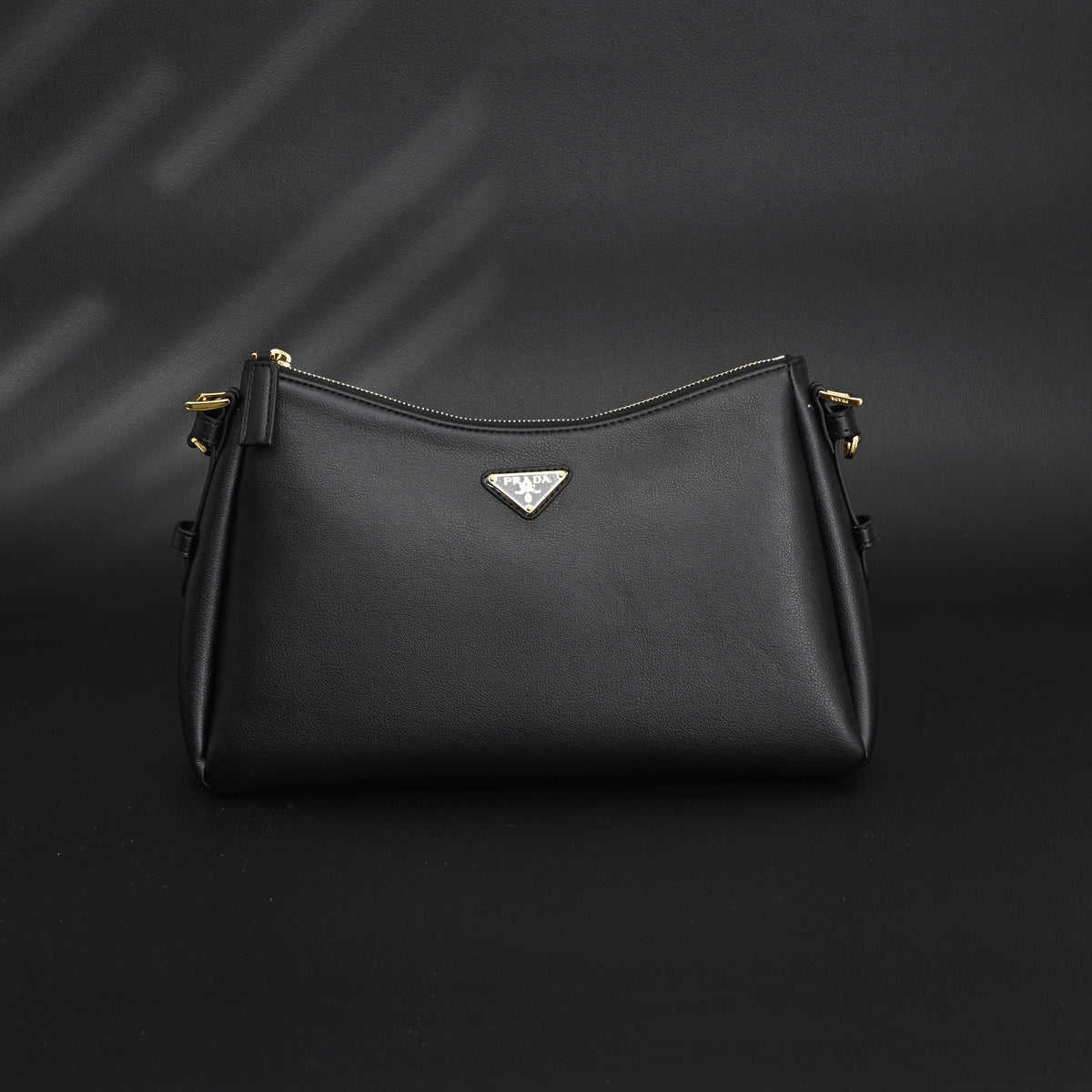 Prada Cleo Black Brushed Leather Shoulder Bag — view 4