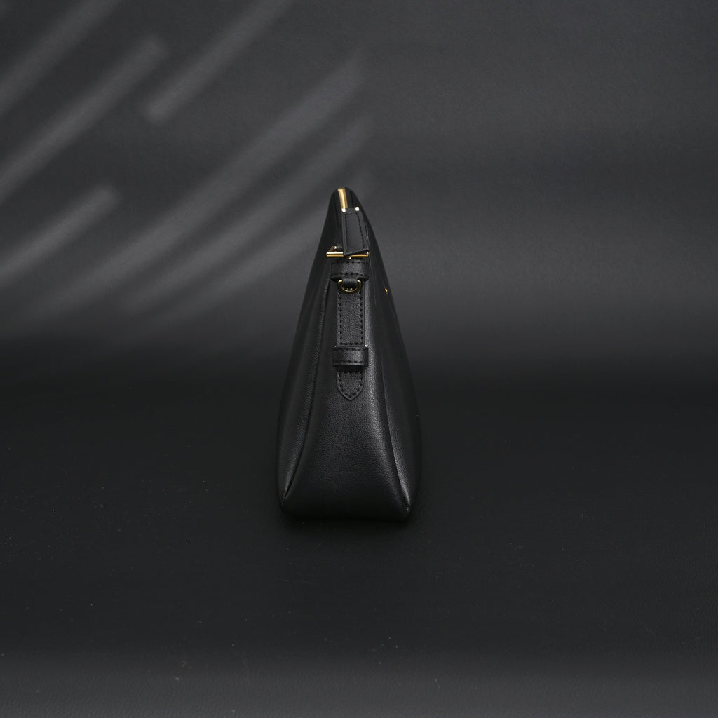 Prada Cleo Black Brushed Leather Shoulder Bag — view 5