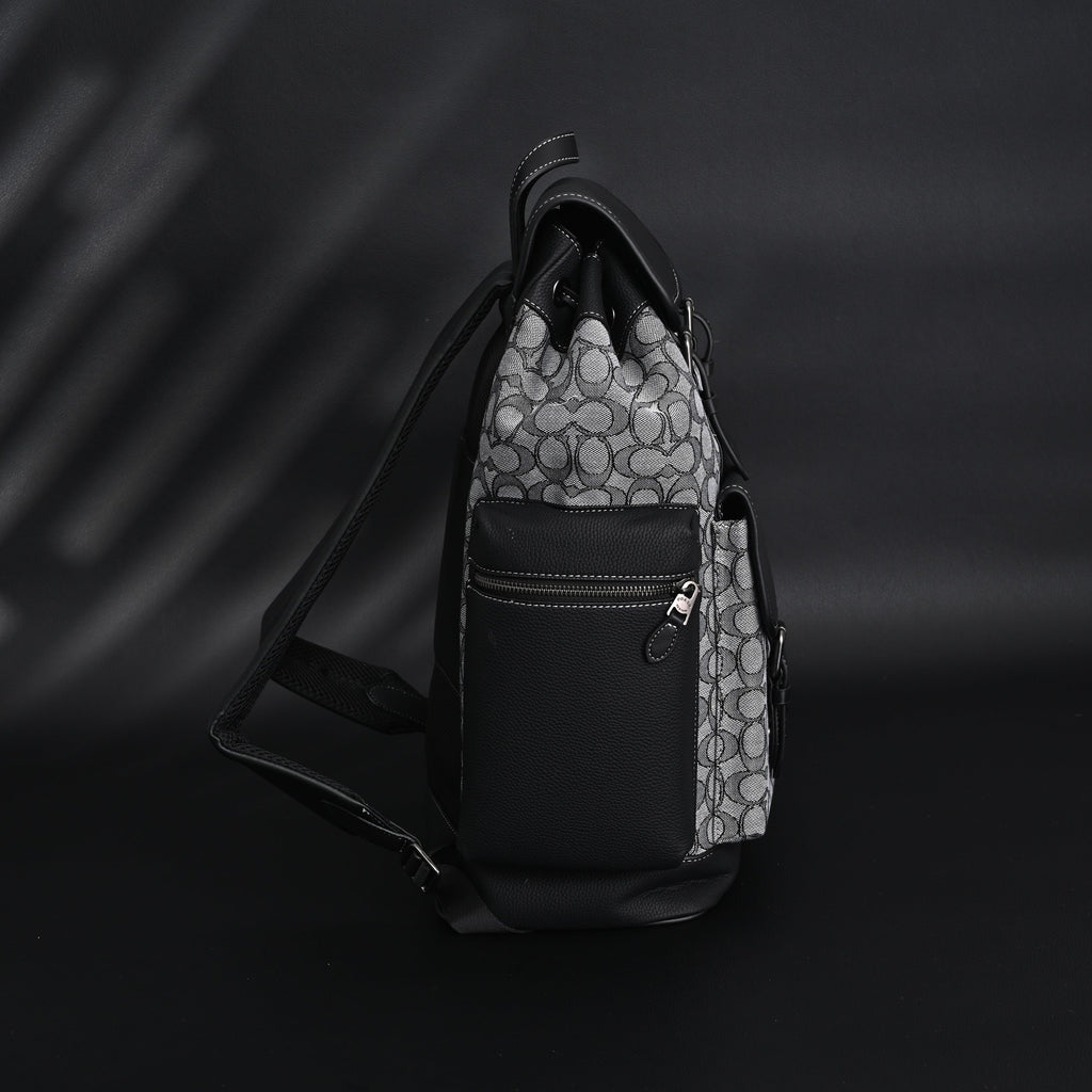 Coach Ch Sprint Backpack – Signature Canvas & Leather - Black / Grey Monogram — view 9