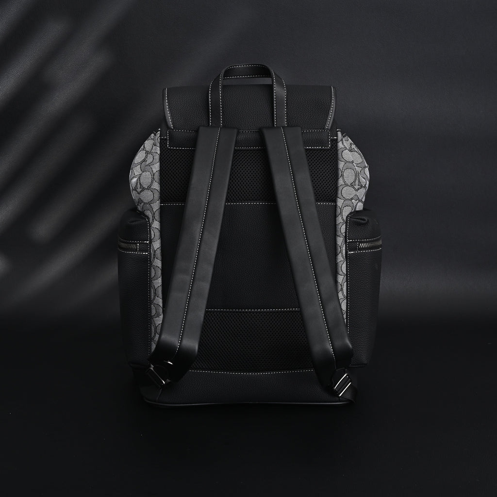 Coach Ch Sprint Backpack – Signature Canvas & Leather - Black / Grey Monogram — view 10