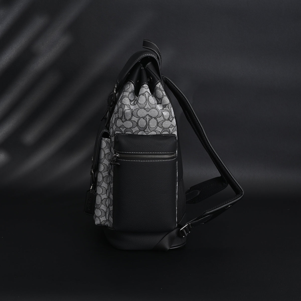 Coach Ch Sprint Backpack – Signature Canvas & Leather - Black / Grey Monogram — view 11