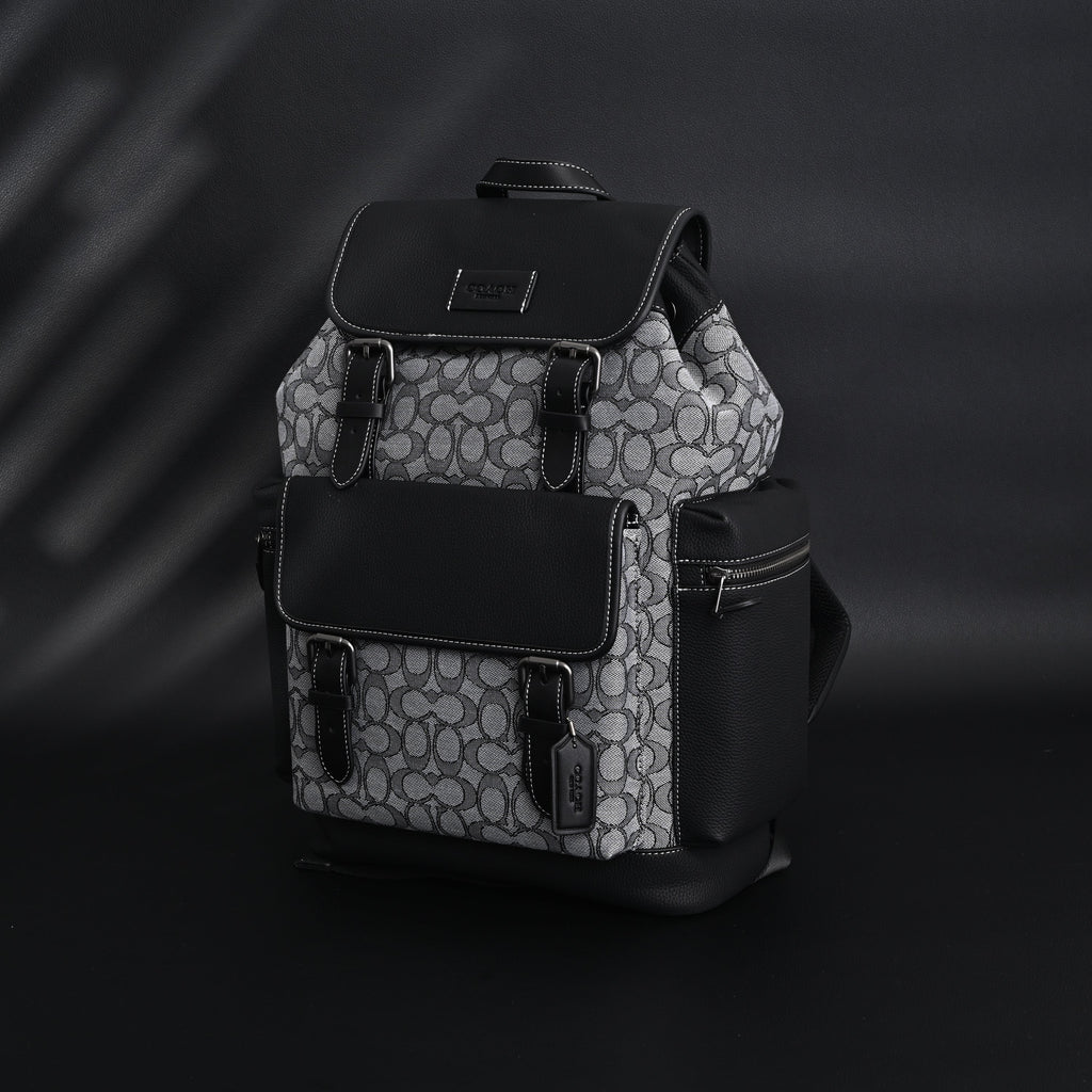 Coach Ch Sprint Backpack – Signature Canvas & Leather - Black / Grey Monogram — view 13
