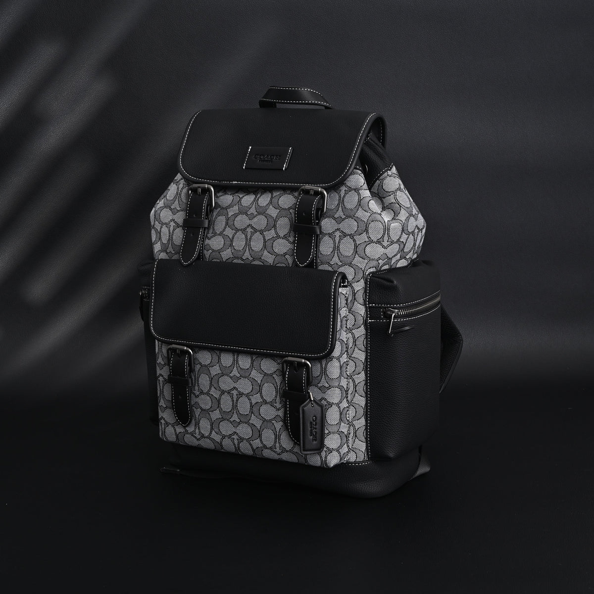 Coach Ch Sprint Backpack – Signature Canvas & Leather - Black / Grey Monogram — view 13