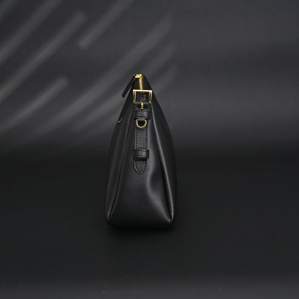 Prada Cleo Black Brushed Leather Shoulder Bag — view 6