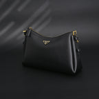 Prada Cleo Black Brushed Leather Shoulder Bag — view 14