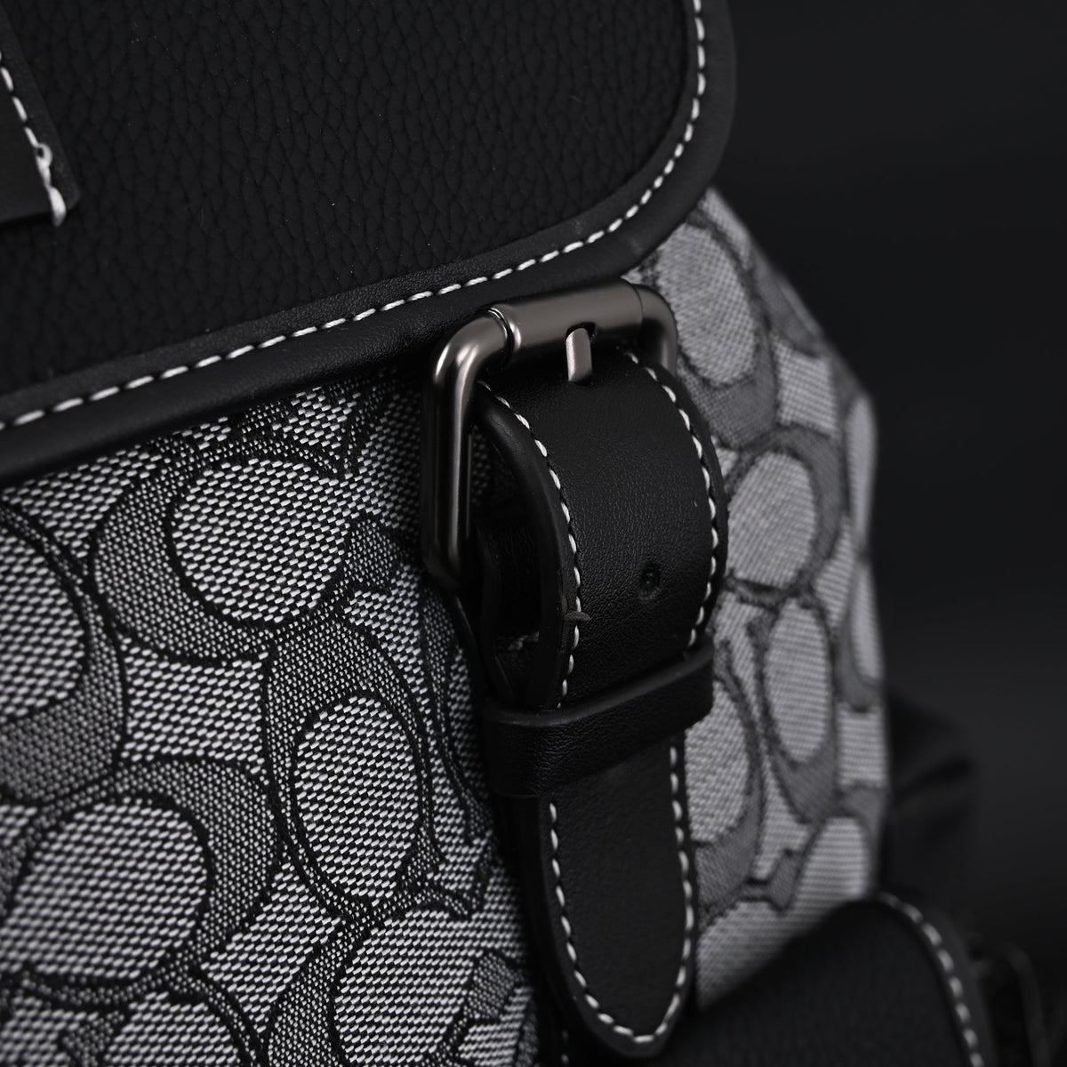 Coach Ch Sprint Backpack – Signature Canvas & Leather - Black / Grey Monogram — view 16