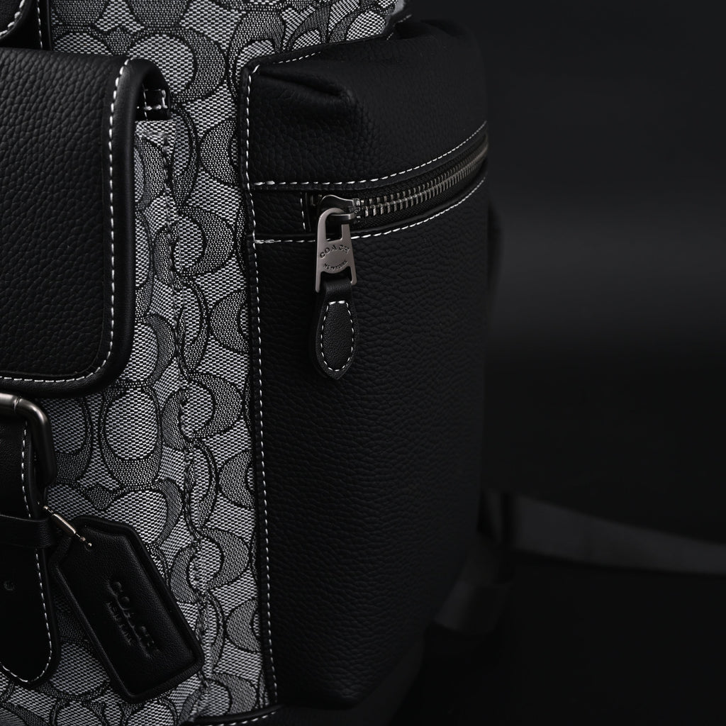 Coach Ch Sprint Backpack – Signature Canvas & Leather - Black / Grey Monogram — view 15