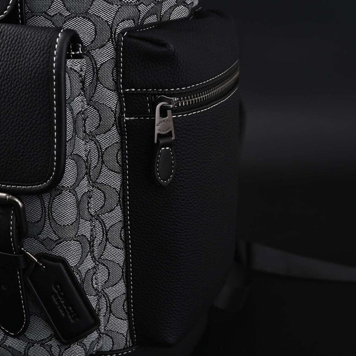 Coach Ch Sprint Backpack – Signature Canvas & Leather - Black / Grey Monogram — view 15