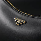 Prada Cleo Black Brushed Leather Shoulder Bag — view 15