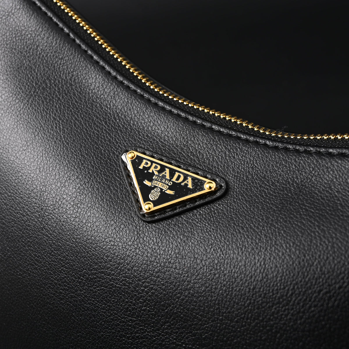 Prada Cleo Black Brushed Leather Shoulder Bag — view 15