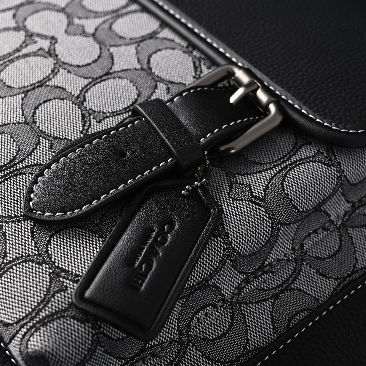 Coach Ch Sprint Backpack – Signature Canvas & Leather - Black / Grey Monogram — view 17