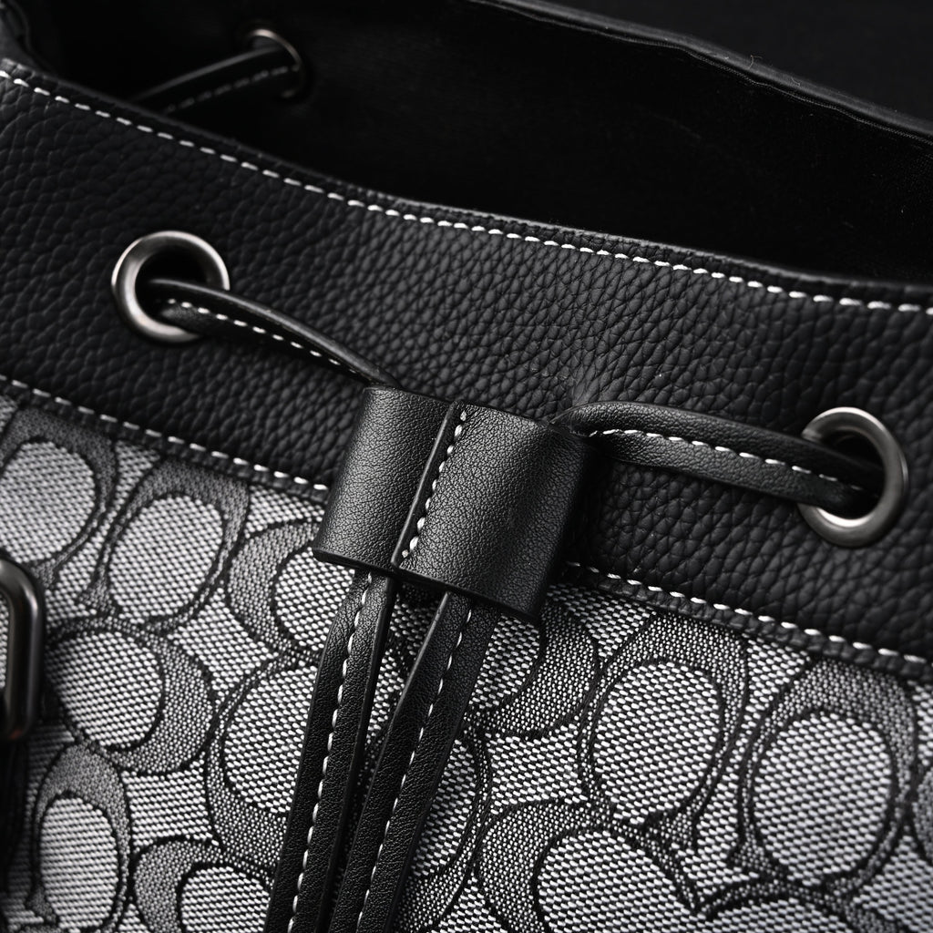 Coach Ch Sprint Backpack – Signature Canvas & Leather - Black / Grey Monogram — view 5