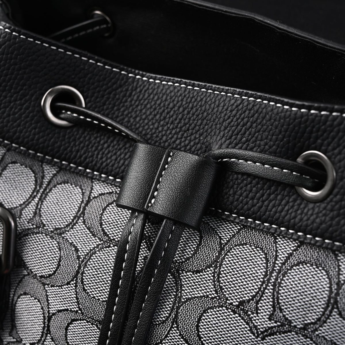 Coach Ch Sprint Backpack – Signature Canvas & Leather - Black / Grey Monogram — view 5