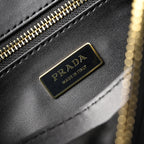 Prada Cleo Black Brushed Leather Shoulder Bag — view 2