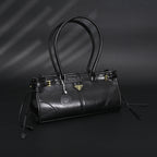 Prada Cleo Black Patent Leather Shoulder Bag with Gold Hardware — view 4