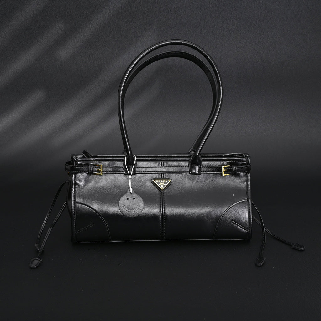 Prada Cleo Black Patent Leather Shoulder Bag with Gold Hardware — view 5