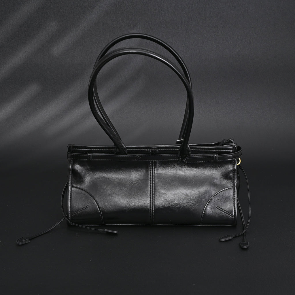 Prada Cleo Black Patent Leather Shoulder Bag with Gold Hardware — view 7