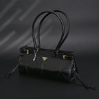 Prada Cleo Black Patent Leather Shoulder Bag with Gold Hardware — view 9