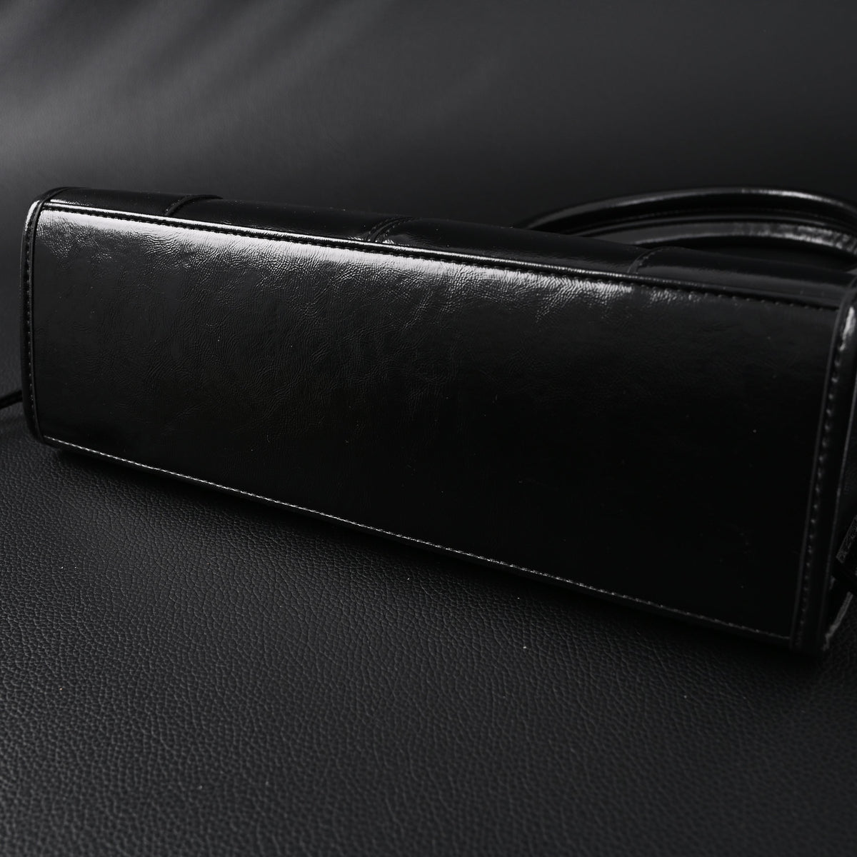 Prada Cleo Black Patent Leather Shoulder Bag with Gold Hardware — view 10