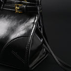 Prada Cleo Black Patent Leather Shoulder Bag with Gold Hardware — view 13