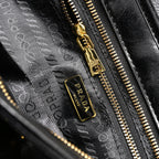 Prada Cleo Black Patent Leather Shoulder Bag with Gold Hardware — view 3