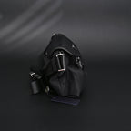 Prada Nylon Black Belt Bag with Silver Logo - Black with Silver-Tone Hardware — view 4