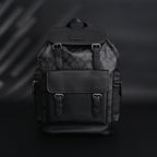 Coach Men's Leather Backpack – Black Signature Canvas — view 17