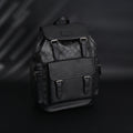 Coach Men's Leather Backpack – Black Signature Canvas — view 1