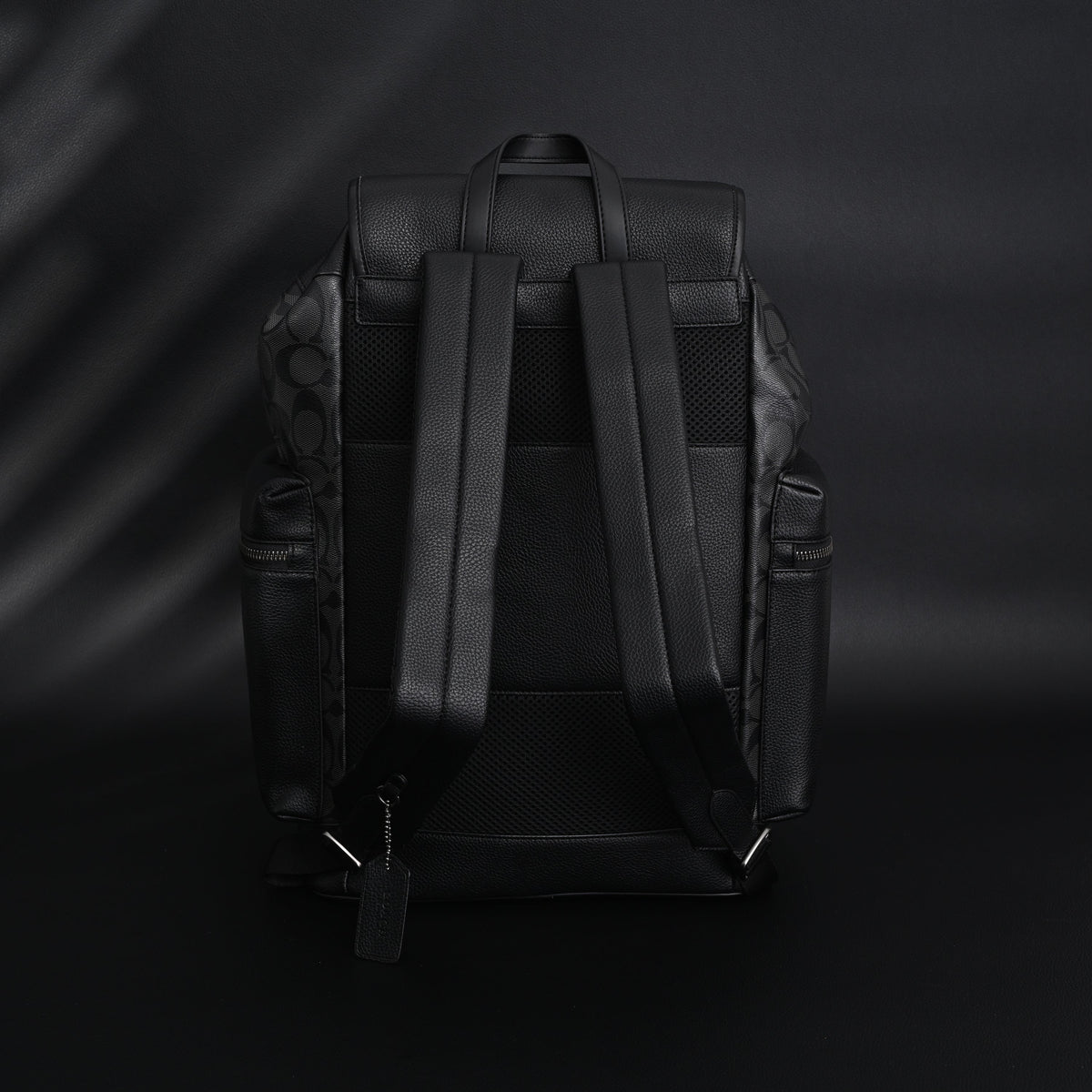 Coach Men's Leather Backpack – Black Signature Canvas — view 20