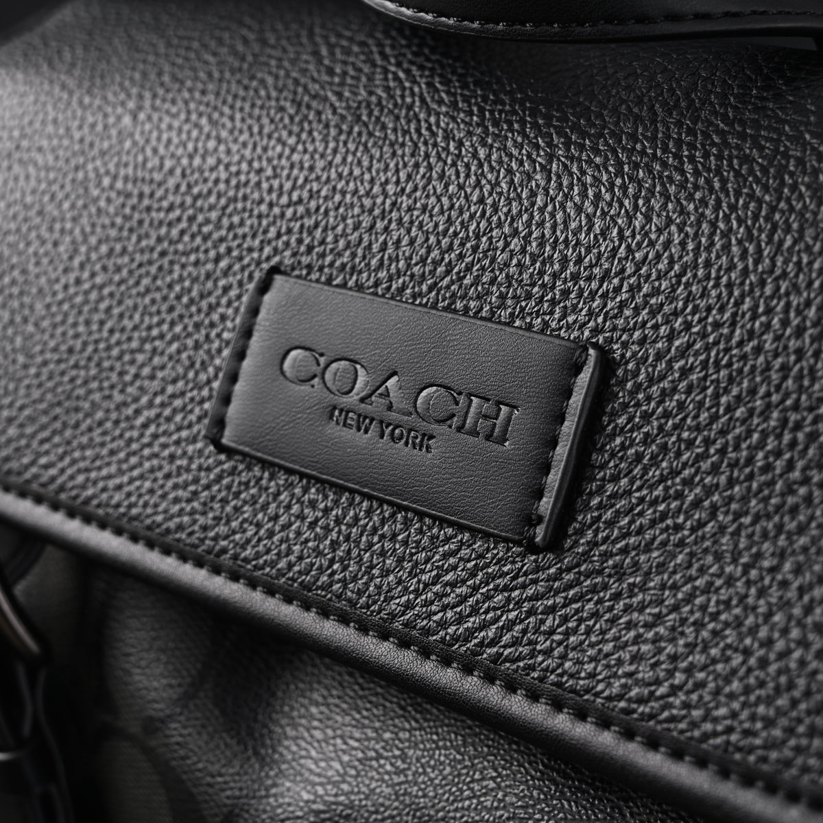 Coach Men's Leather Backpack – Black Signature Canvas — view 18