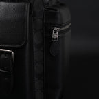 Coach Men's Leather Backpack – Black Signature Canvas — view 23