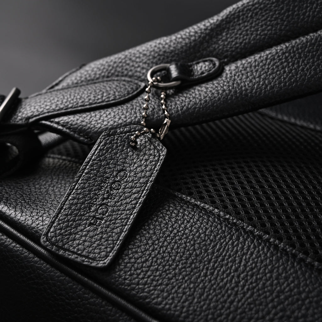 Coach Men's Leather Backpack – Black Signature Canvas — view 11