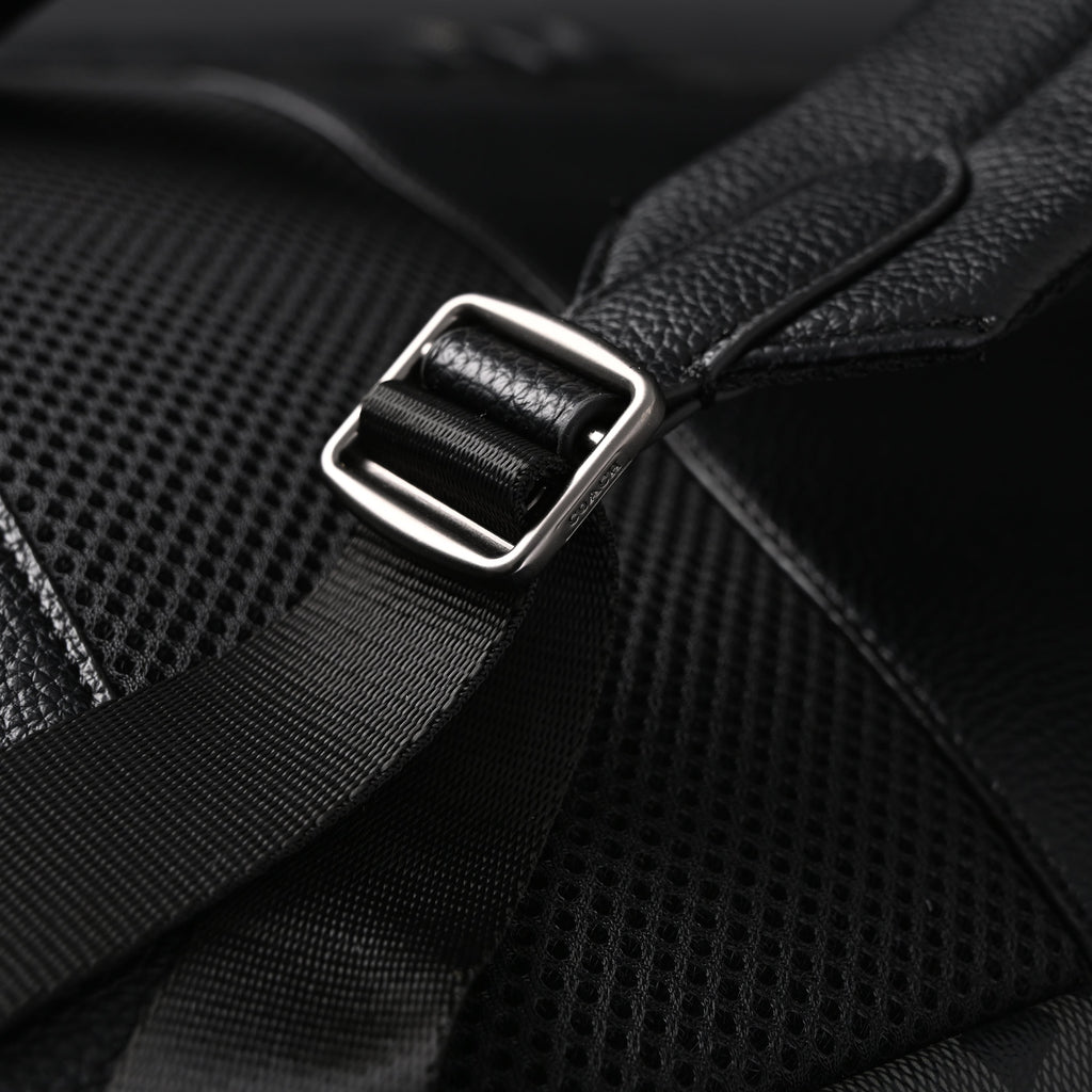 Coach Men's Leather Backpack – Black Signature Canvas — view 13