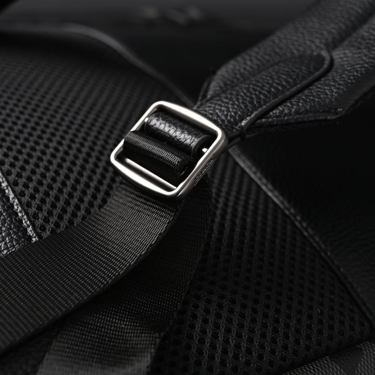 Coach Men's Leather Backpack – Black Signature Canvas — view 13