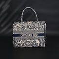 Dior Book Tote Bag – Blue Toile De Jouy Embroidery - Blue with Toile De Jouy Pattern — view 1
