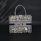 Dior Book Tote Bag – Blue Toile De Jouy Embroidery - Blue with Toile De Jouy Pattern — view 1