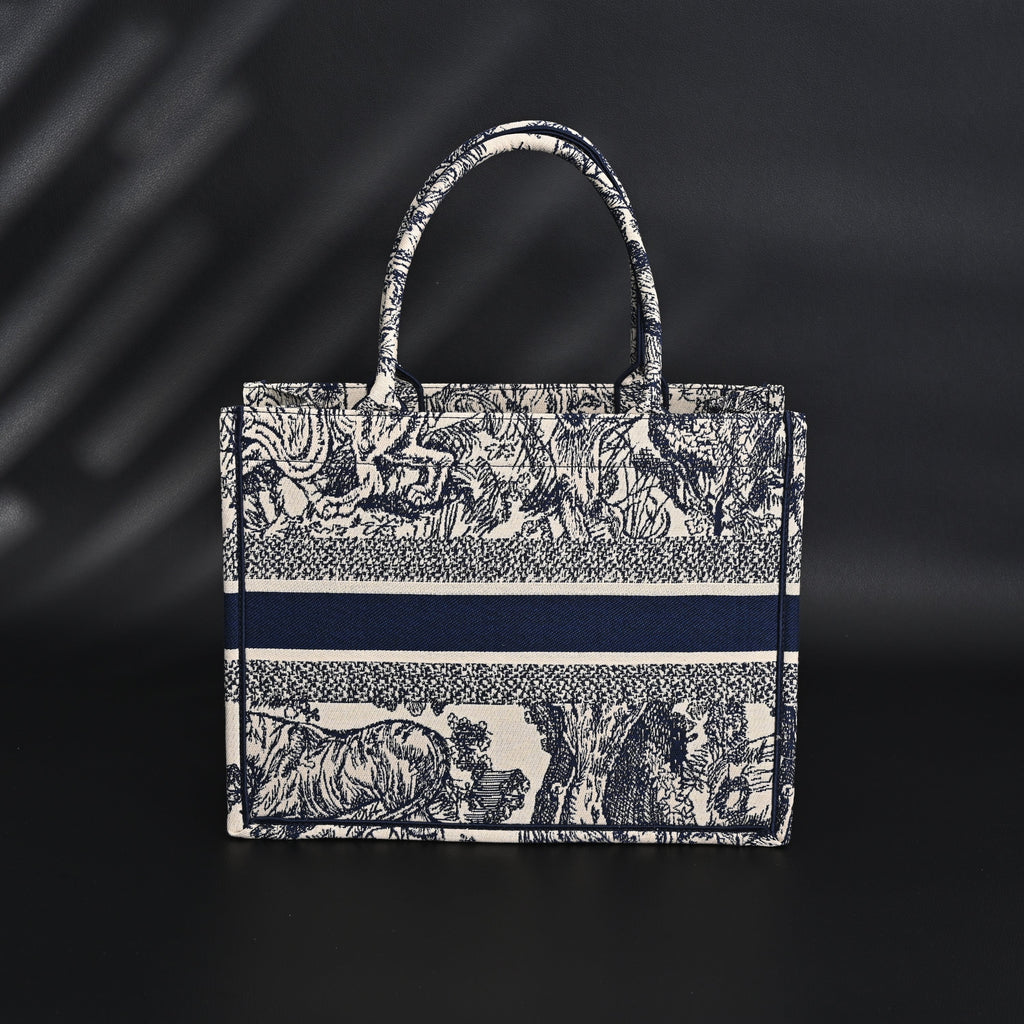 Dior Book Tote Bag – Blue Toile De Jouy Embroidery - Blue with Toile De Jouy Pattern — view 16