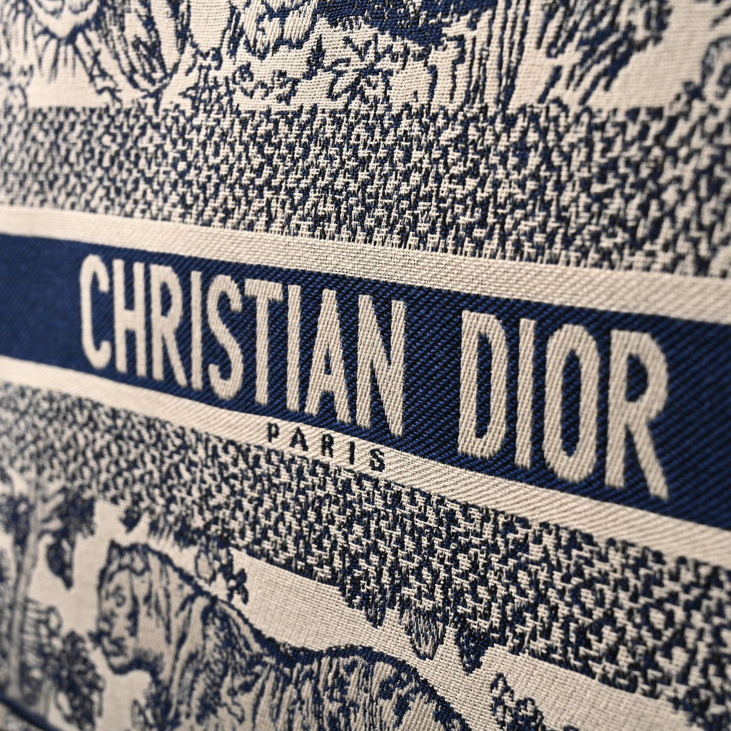 Dior Book Tote Bag – Blue Toile De Jouy Embroidery - Blue with Toile De Jouy Pattern — view 7