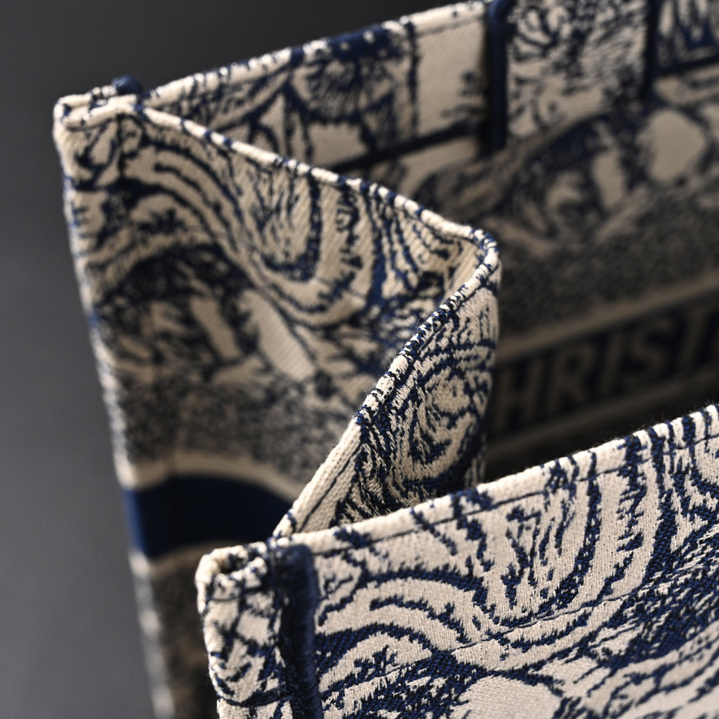Dior Book Tote Bag – Blue Toile De Jouy Embroidery - Blue with Toile De Jouy Pattern — view 9