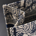 Dior Book Tote Bag – Blue Toile De Jouy Embroidery - Blue with Toile De Jouy Pattern — view 9
