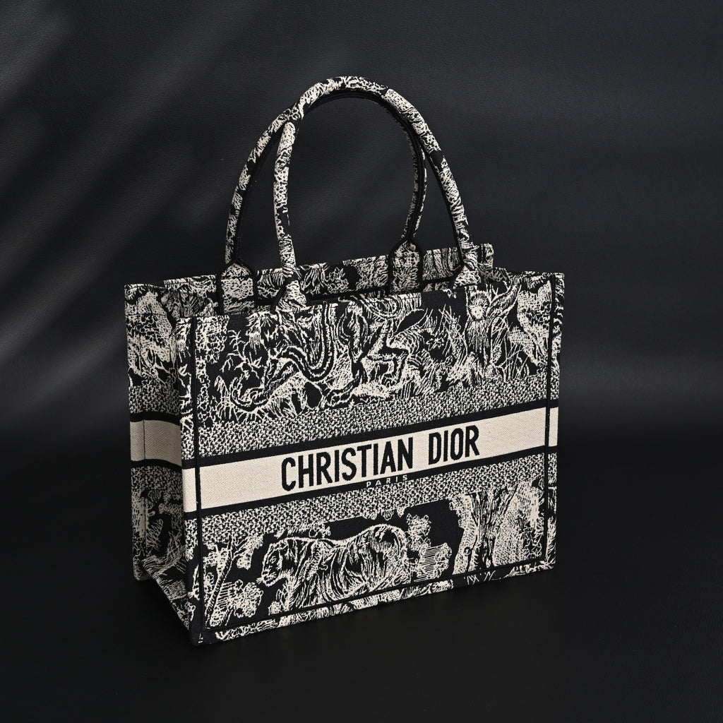 Dior Book Tote Bag – Black Toile De Jouy Embroidery — view 1
